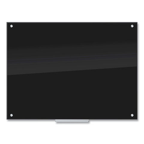 Black Glass Dry Erase Board, 48" X 36" (actual Size: 47" X 35"), Black Surface