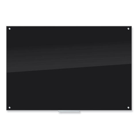 Black Glass Dry Erase Board, 72" X 48" (actual Size: 70" X 47"), Black Surface