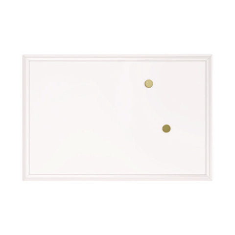 Magnetic Dry Erase Board With Decor Frame, 30" X 20", White Surface, White Wood Frame