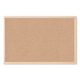 Cork Bulletin Board, 36" X 24" (actual Size: 35" X 23"), Tan Surface, Birch Finished Wood Frame