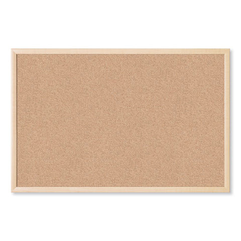 Cork Bulletin Board, 36" X 24" (actual Size: 35" X 23"), Tan Surface, Birch Finished Wood Frame