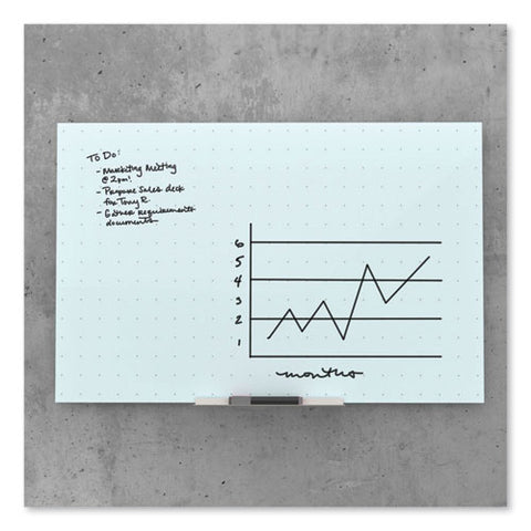 Floating Glass Ghost Grid Dry Erase Board, 36" X 24" (actual Size: 35" X 23"), White Surface