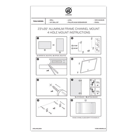 Pinit Magnetic Dry Erase Board, 36" X 24" (actual Size: 35" X 23"), White Surface, Satin Aluminum Frame