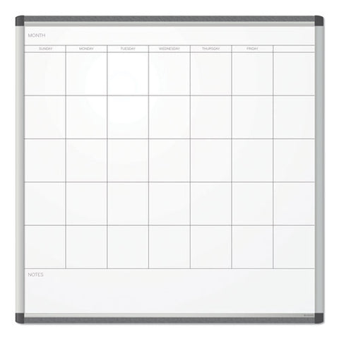 Pinit Magnetic Dry Erase Calendar, Monthly Planning/scheduling, 36" X 36" (actual Size: 35" X 35"), White Surface, Satin Alum