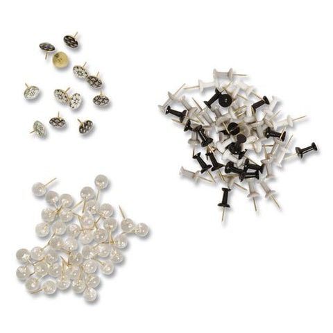 Moroccan Monochrome Push Pins, Assorted Colors, 100/pack