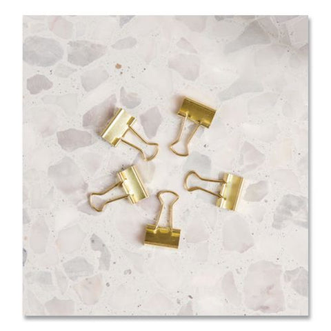 Small Binder Clips, Gold, 12 Clips/pack, 6 Packs/box