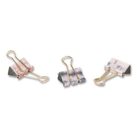 Fashion Medium Binder Clips, Assorted Solid Colors And Designs, 36/pack