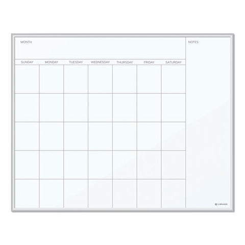 Magnetic Dry Erase Board, Monthly Planning/scheduling Calendar, 20" X 16", White Surface, Satin Aluminum Frame