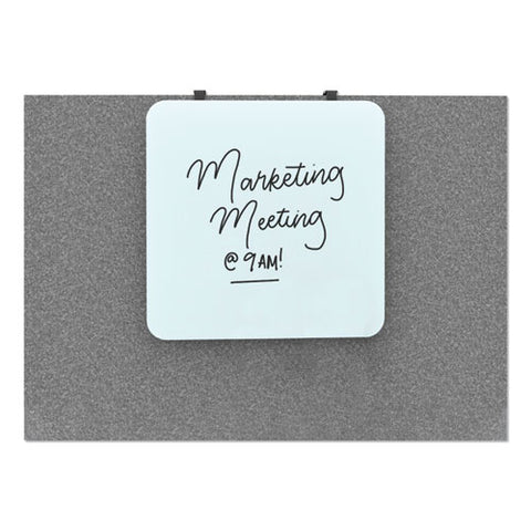 Cubicle Glass Dry Erase Board, 12" X 12", White Surface