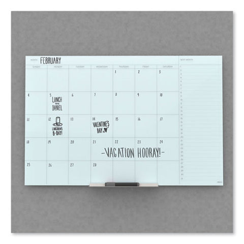 Floating Glass Dry Erase Calendar, Monthly Planning/scheduling, 36" X 24" (actual Size: 35" X 23"), White Surface