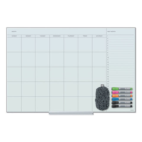 Floating Glass Dry Erase Calendar, Monthly Planning/scheduling, 36" X 24" (actual Size: 35" X 23"), White Surface