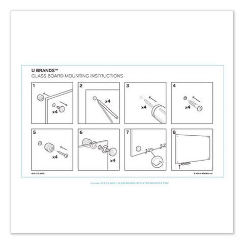 Magnetic Glass Dry Erase Board Value Pack, 36" X 24" (actual Size: 35" X 23"), Frosted White Surface