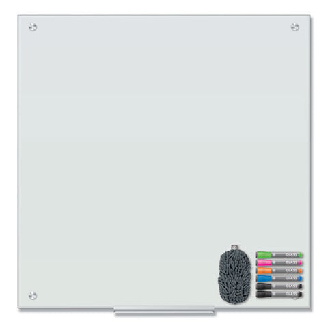 Magnetic Glass Dry Erase Board Value Pack, 35" X 35", Frosted White Surface