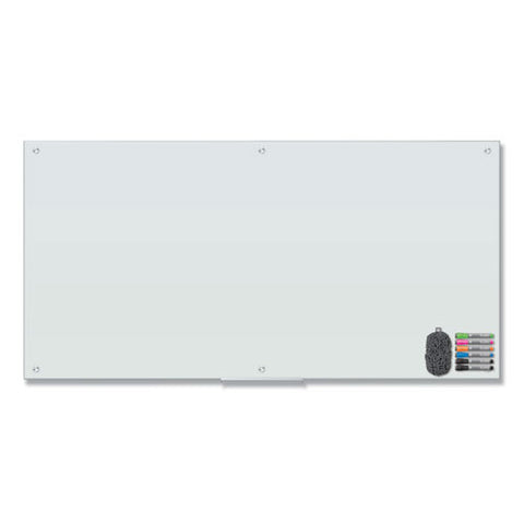 Magnetic Glass Dry Erase Board Value Pack, 70" X 35", Frosted White Surface