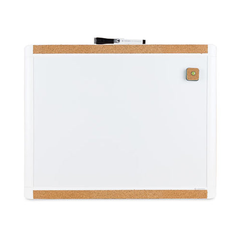 Pinit Magnetic Dry Erase Board With Plastic Frame, 20" X 16", White Surface, White Plastic Frame