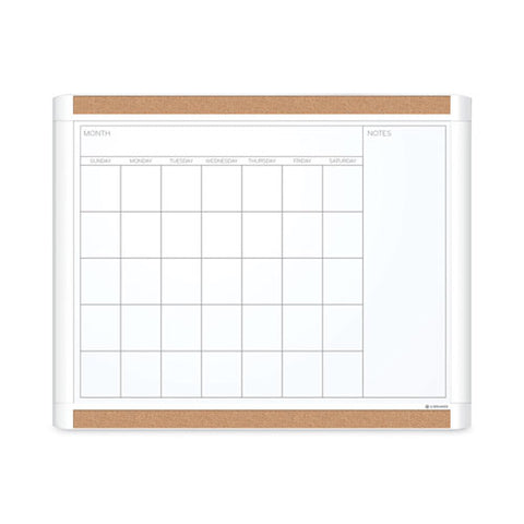 Pinit Magnetic Dry Erase Calendar, Monthly Planning/scheduling, 20" X 16", White Surface, White Plastic Frame