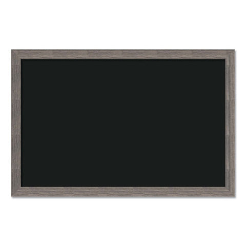 Magnetic Chalkboard With Rustic Frame, 36" X 24" (actual Size: 35" X 23"), Black Surface, Brown Wood Frame