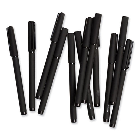 Catalina Soft Touch Porous Point Pen, Stick, Fine 0.7 Mm, Black Ink, Black Barrel, Dozen