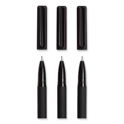 Catalina Soft Touch Porous Point Pen, Stick, Fine 0.7 Mm, Black Ink, Black Barrel, Dozen