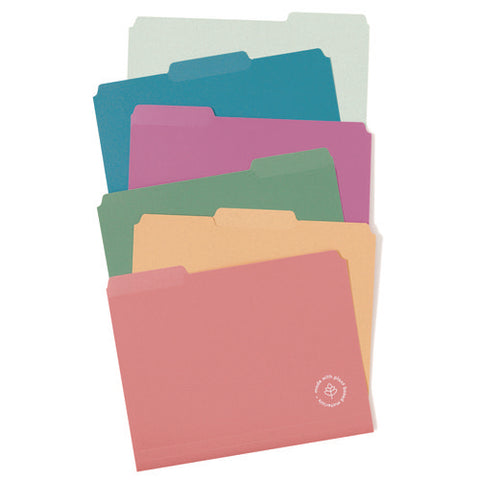 U-eco Poly File Folders, 1/3 Cut Tabs: Assorted, Letter Size, 0.5" Expansion, Assorted Colors, 24/pack