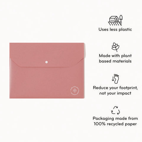 U-eco Document Holder, 0.59" Expansion, 1 Section, Snap Button Closure, Letter Size, Assorted Colors, 10/pack