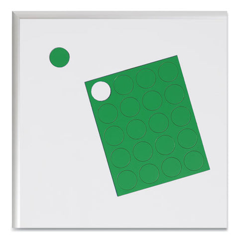 Heavy-duty Board Magnets, Circles, Green, 0.75" Diameter, 20/pack