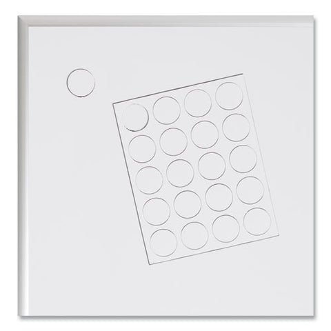 Heavy-duty Board Magnets, Circles, White, 0.75" Diameter, 20/pack