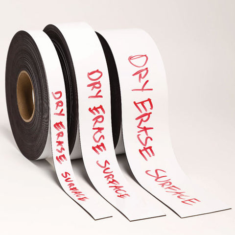 Dry Erase Magnetic Tape Roll, 1" X 50 Ft, White