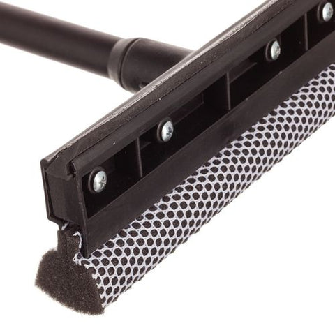 Auto Squeegee, 8" Rubber Blade, 8" Mesh Scrubber, 21" Plastic Handle With Grip, Black, 20/carton