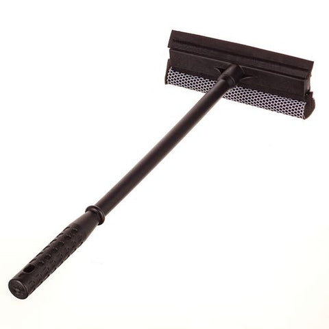 Auto Squeegee, 8" Rubber Blade, 8" Mesh Scrubber, 21" Plastic Handle With Grip, Black, 20/carton