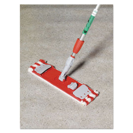 Smartcolor Medium Pile Micromop Pads, 16 X 5, Medium-duty 7 Mm Pile, Red/white