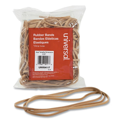 Rubber Bands, Size 117, 0.06" Gauge, Beige, 4 Oz Box, 50/pack