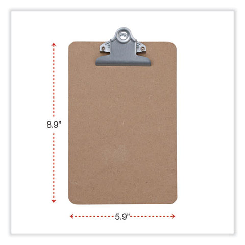 Hardboard Clipboard, 0.75" Clip Capacity, Holds 5 X 8 Sheets, Brown, 3/pack