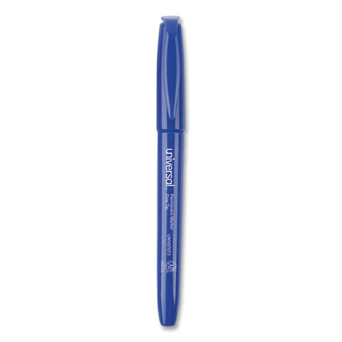 Pen-style Permanent Marker, Fine Bullet Tip, Blue, Dozen