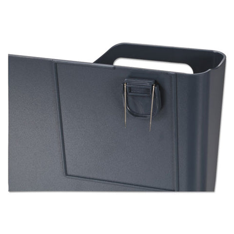 Recycled Plastic Cubicle Single File Pocket, Cubicle Pins Mount, 13.5 X 3 X 7, Charcoal