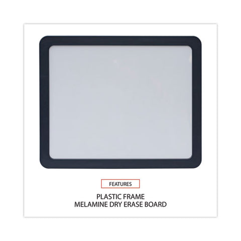 Recycled Cubicle Dry Erase Board, 15.88" X 12.88", White Surface, Charcoal Gray Plastic Frame