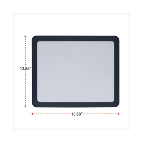 Recycled Cubicle Dry Erase Board, 15.88" X 12.88", White Surface, Charcoal Gray Plastic Frame