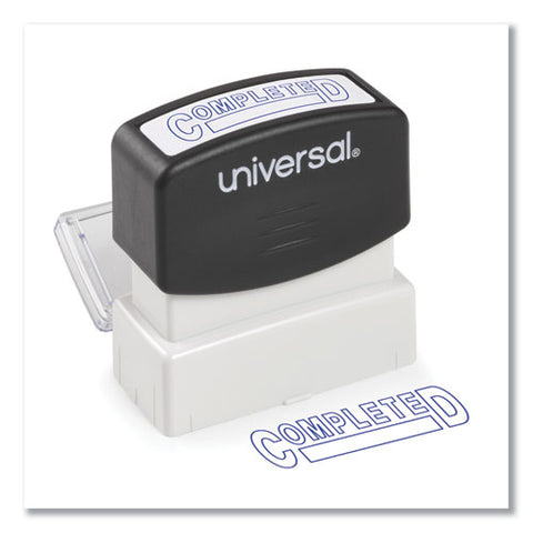 Message Stamp, Completed, Pre-inked One-color, Blue Ink