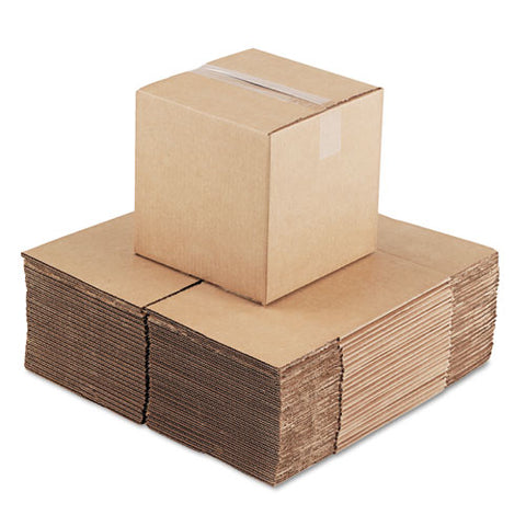 Cubed Fixed-depth Corrugated Shipping Boxes, Regular Slotted Container (rsc), Large, 10" X 10" X 10", Brown Kraft, 25/bundle