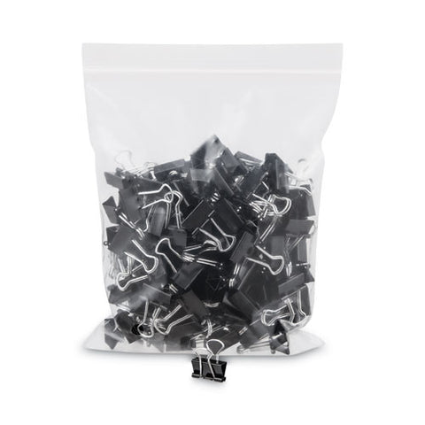 Binder Clip Zip-seal Bag Value Pack, Mini, Black/silver, 144/pack