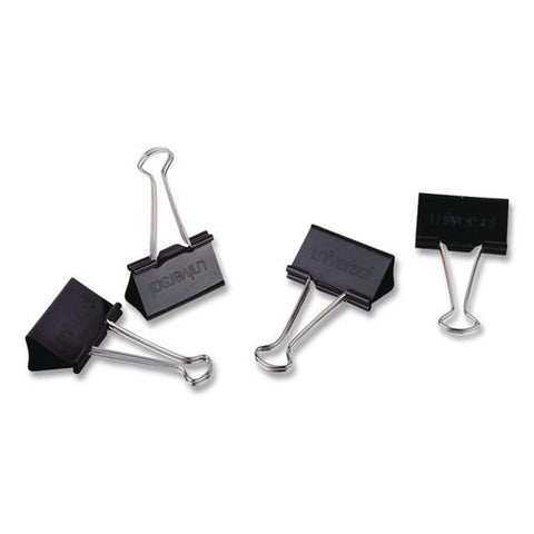 Binder Clips, Large, Black, Dozen