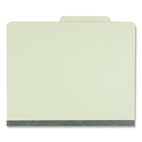 Four-section Pressboard Classification Folders, 2" Expansion, 1 Divider, 4 Fasteners, Letter Size, Green Exterior, 10/box