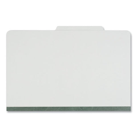 Four-section Pressboard Classification Folders, 2" Expansion, 1 Divider, 4 Fasteners, Legal Size, Gray Exterior, 10/box