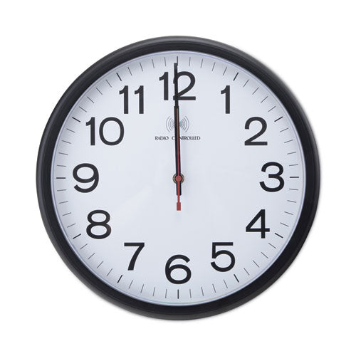 Deluxe 13 1/2" Indoor/outdoor Atomic Clock, 13.5" Overall Diameter, Black Case, 1 Aa (sold Separately)