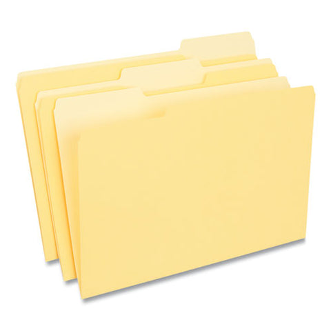 Deluxe Colored Top Tab File Folders, 1/3-cut Tabs: Assorted, Legal Size, Yellow/light Yellow, 100/box