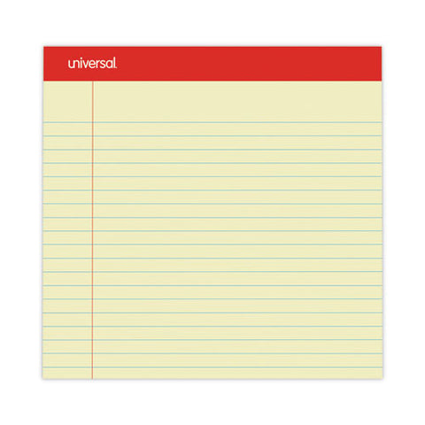 Perforated Ruled Writing Pads, Wide/legal Rule, Red Headband, 50 Canary-yellow 8.5 X 11.75 Sheets, Dozen