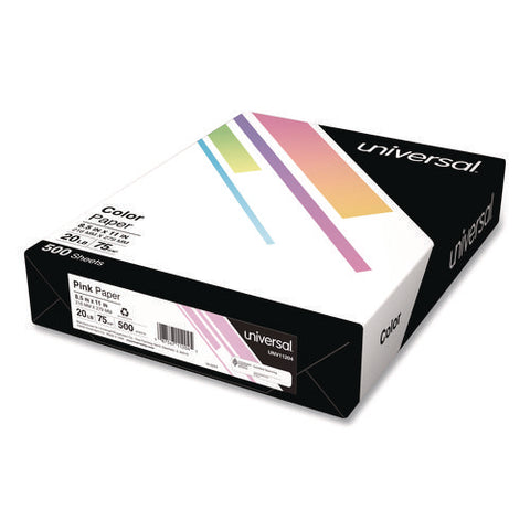 Deluxe Colored Paper, 20 Lb Bond Weight, 8.5 X 11, Pink, 500/ream