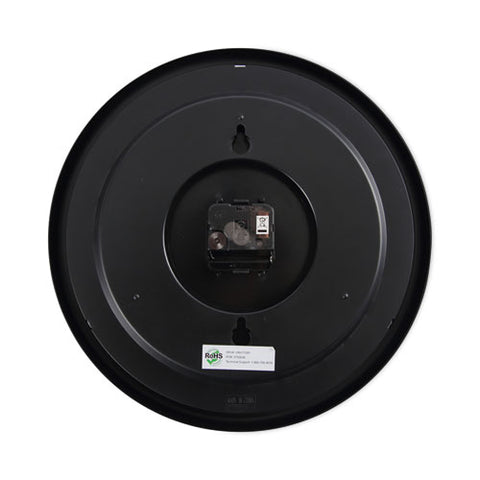 Indoor/outdoor Round Wall Clock, 13.5" Overall Diameter, Black Case, 1 Aa (sold Separately)