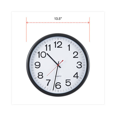 Indoor/outdoor Round Wall Clock, 13.5" Overall Diameter, Black Case, 1 Aa (sold Separately)