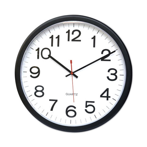 Indoor/outdoor Round Wall Clock, 13.5" Overall Diameter, Black Case, 1 Aa (sold Separately)